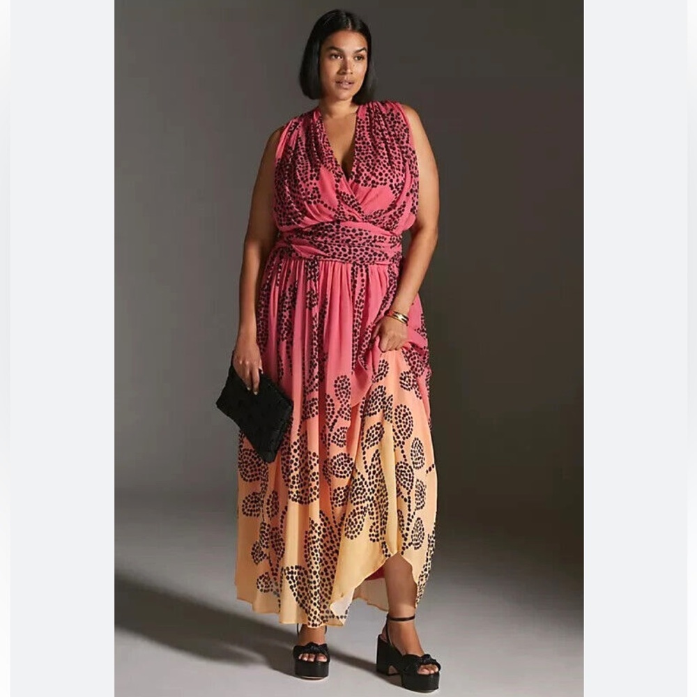 Anthropologie x Pallavi Singhee v-neck ombre maxi dress - Size 3X - BNWT